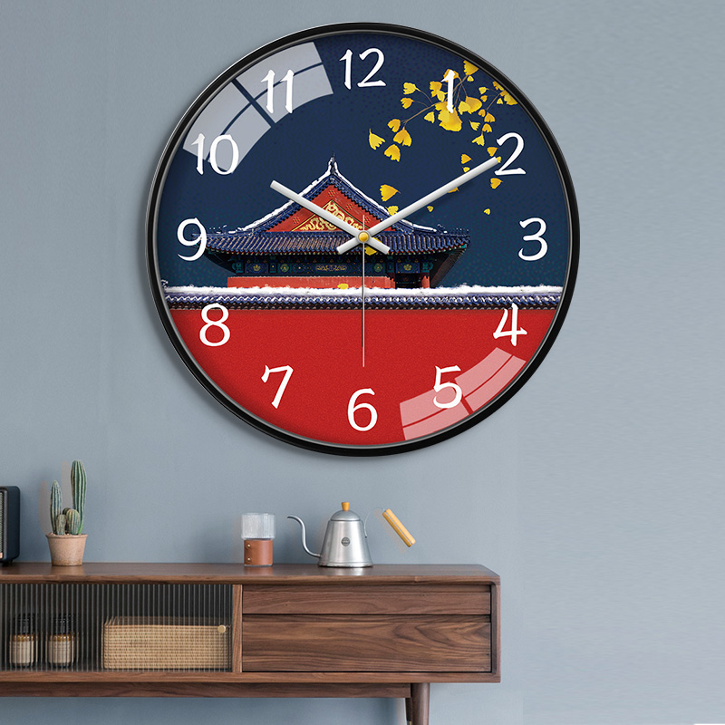 New Chinese style radio watch wall clock living room home creative modern clock quartz clock bedroom silent wall hanging watch