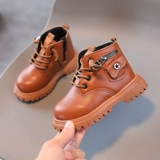 Martens, демисезонные туфли для девочек для раннего возраста, детские сапоги для мальчиков, нескользящие коньки, обувь, 1-3-5 лет, мягкая подошва