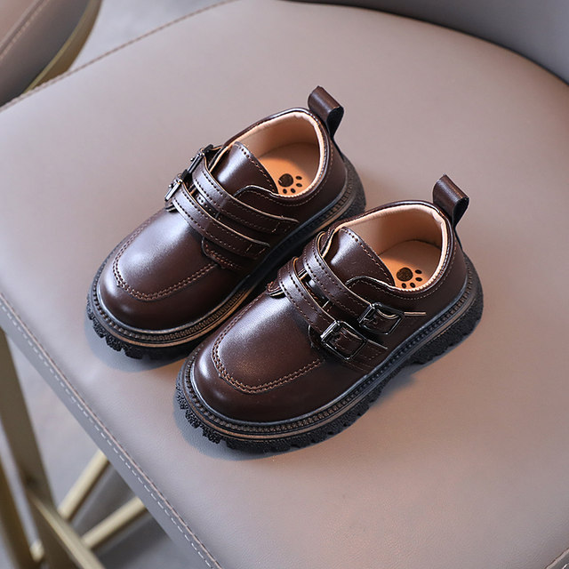 Baby Shoes Spring and Autumn Boys Baby Toddler Shoes Baby Soft Sole Small Leather Shoes Boys Black Leather Shoes British Style Single Shoes