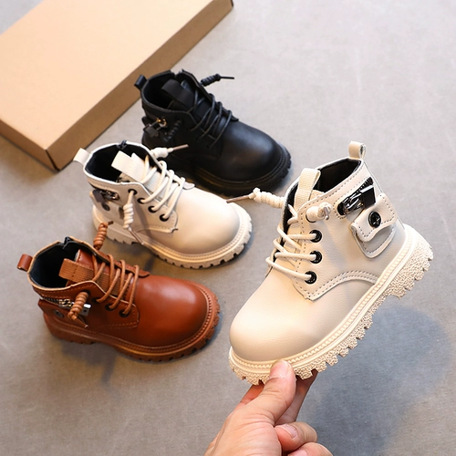 Martens, демисезонные туфли для девочек для раннего возраста, детские сапоги для мальчиков, нескользящие коньки, обувь, 1-3-5 лет, мягкая подошва