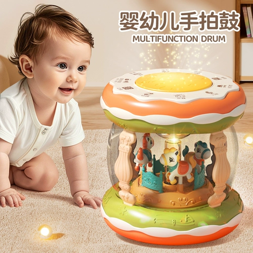Музыкальная игрушка, крутящийся барабан, 0-6-12 мес., раннее развитие