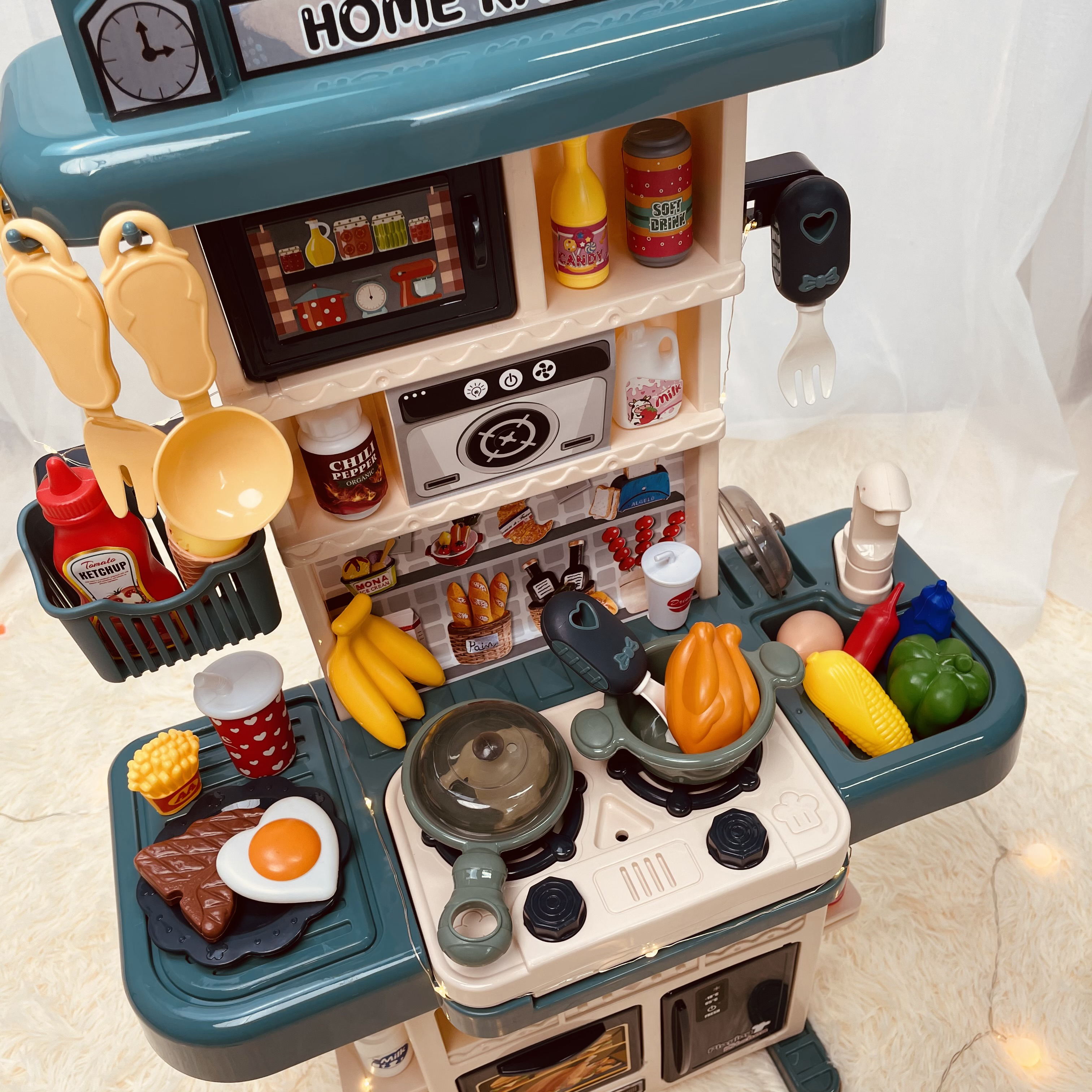 Kitchen playset emulated kitchenware cooking cooking 4 babies 5 girls 3 years old 6 mini kids girls over home