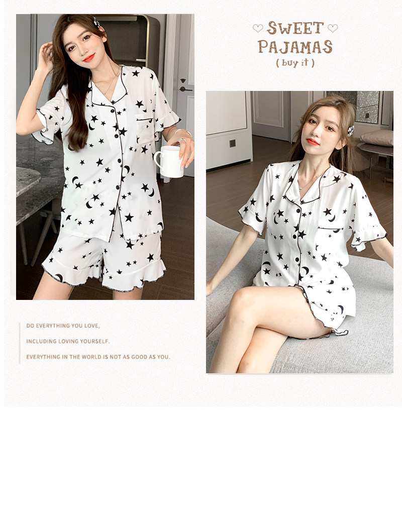 Летняя шелковая пижама, тонкие шорты, шелковый кардиган, комплект, короткий рукав, 2025 года 