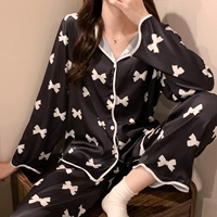 YM39092#Bow Long Rieve-Black