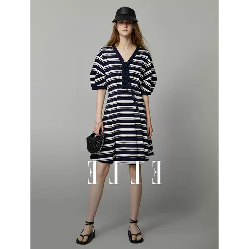 Летнее длинное платье, юбка, европейский стиль, коллекция 2023, короткий рукав, длина миди, на шнурках