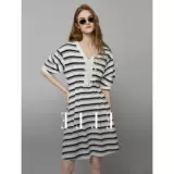 Летнее длинное платье, юбка, европейский стиль, коллекция 2023, короткий рукав, длина миди, на шнурках