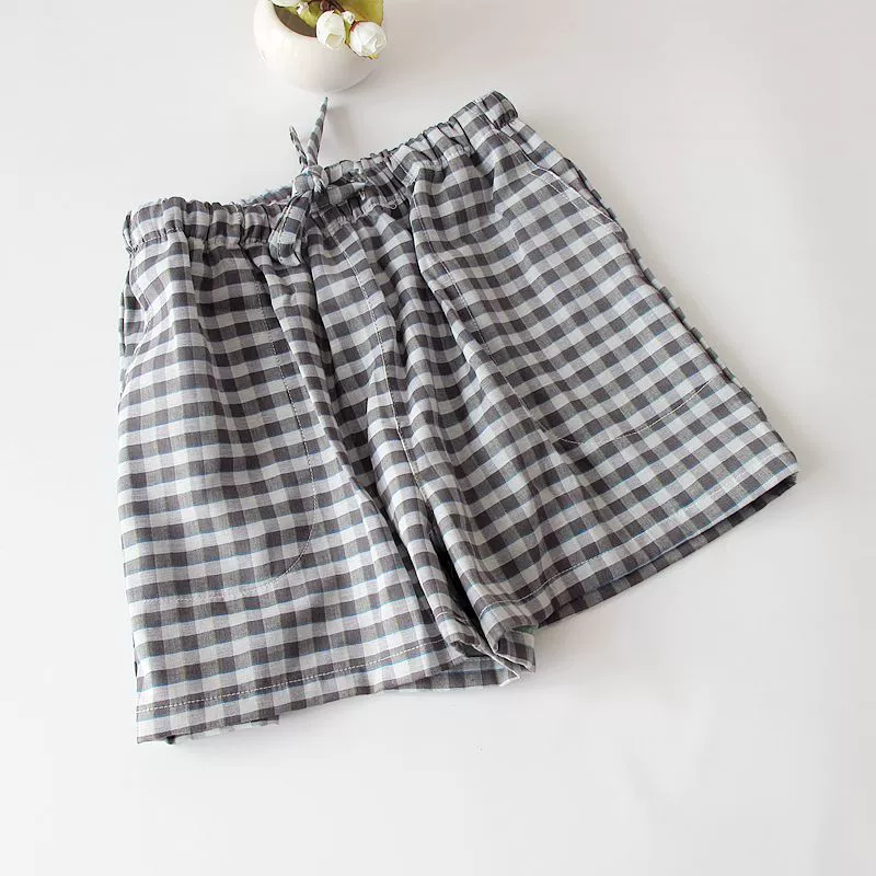 Mới mùa hè cotton hai lớp gạc quần đùi của phụ nữ quần dài rộng và quần pyjama mỏng cộng với quần dài ở nhà quần đi biển - Quần tây