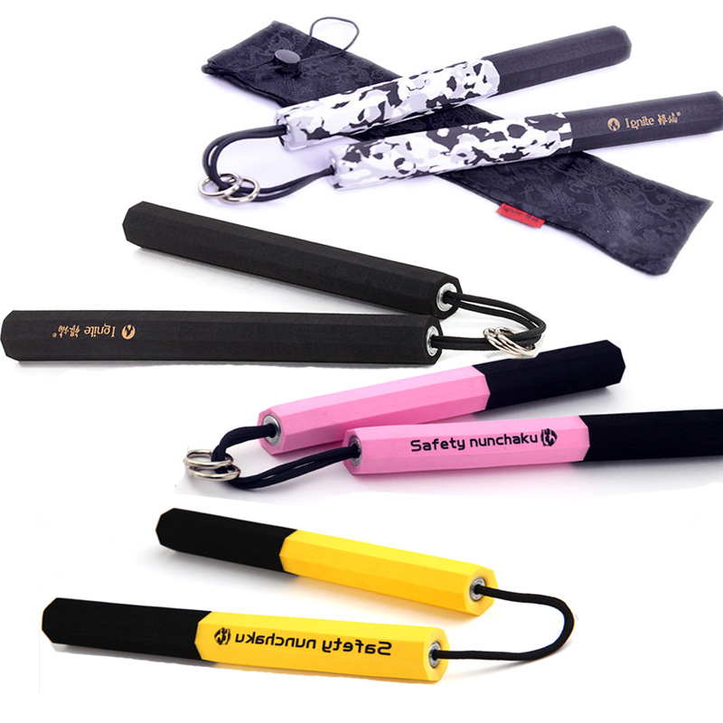 Silver flame performance nunchaku actual combat octagonal sponge training children's luteal body nunchaku adult two-section stick set