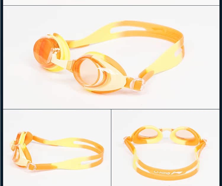 Kính râm trẻ em Li Ning HD kính bơi chống sương mù trẻ em và thanh thiếu niên kính bơi hộp lớn LSJK302 - Goggles kính cận bơi