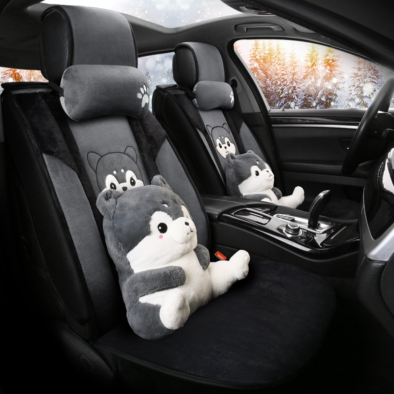 Winter car seat cushion Peugeot 408 308 logo 508 307 301 short plush special cartoon all-inclusive seat cover