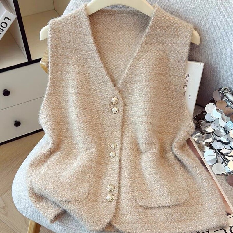 Sleeveless Vest, Chanel-Style Jacket for Women, Spring 2026 New Model, Stylish and Age-Reducing Vest with a High-End Feel