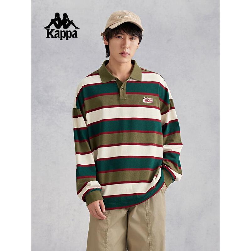 Kappa Back-To-Back Shirt Men's and Women's Summer Sports Polo Shirt Loose Casual Long-Sleeved K0Ey2Pc30D