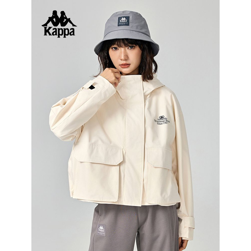 Kappa Back-To-Back Windbreaker Autumn New Loose Sports Jacket Women's Top K0E82Fj31D