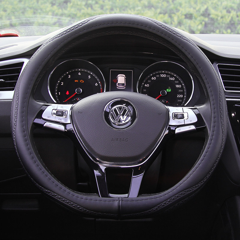 Fus TiguanL REAL LEATHER STEERING WHEEL SLEEVE 17 18 18 MODELS 19 TIGUANL NEW ENERGY COW LEATHER D TYPE CAR HANDLEBAR SLEEVE