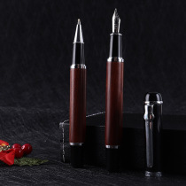 Solid wood red sandalwood fountain pen ball pen custom advertising LOGO high-end business gift birthday gift commemorative lettering
