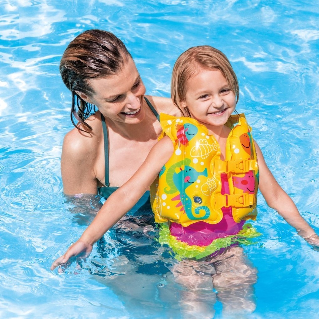 intex baby life jacket baby swimsuit swimming ring inflatable vest safe and suitable 1-6 years old