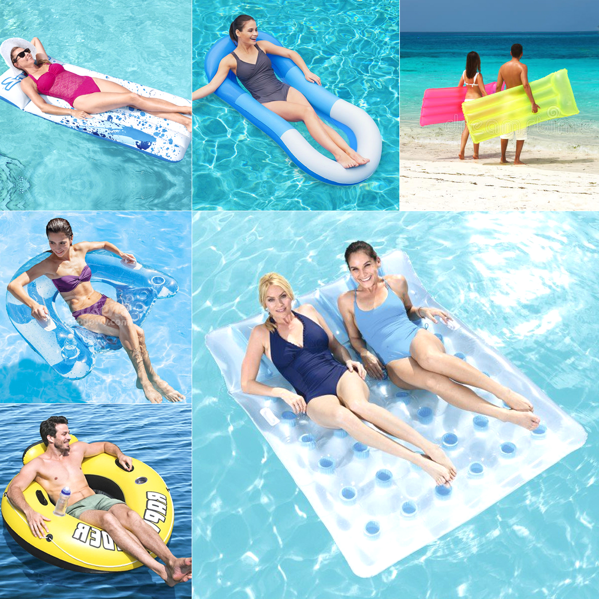 Thickened single and double inflatable floating row adult children floating board swimming ring floating air cushion floating bed water chair sofa