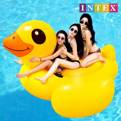 INTEX children's adult inflatable unicorn Flamingo yellow duck mount water animal floating bed Send electric pump gift pack