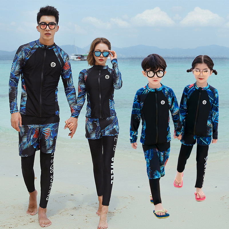 Home Parenting Style Diving Suit Men And Women Swimsuit Snorkeling Snorkeling Long Sleeve Sunscreen Quick Dry Child Jellyfish Lovers Suit