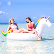 New inflatable unicorn mount rainbow horse swimming ring pink swan flamingo floating row floating bed swimming ring