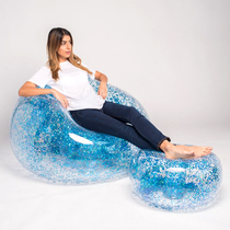 ins casual single sequined inflatable sofa lazy inflatable chair air cushion bed cushion adult lunch break chair folding