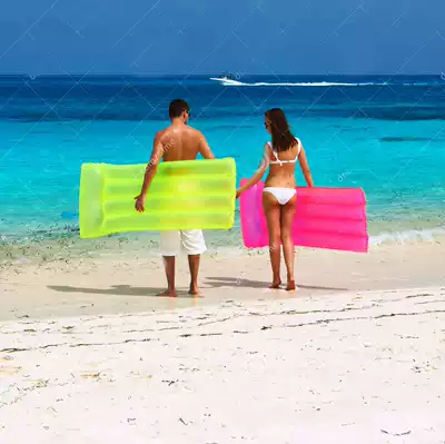 Tide products with pillow oversized fluorescent floating row inflatable bed air bed floating bed floating swimming ring shooting props