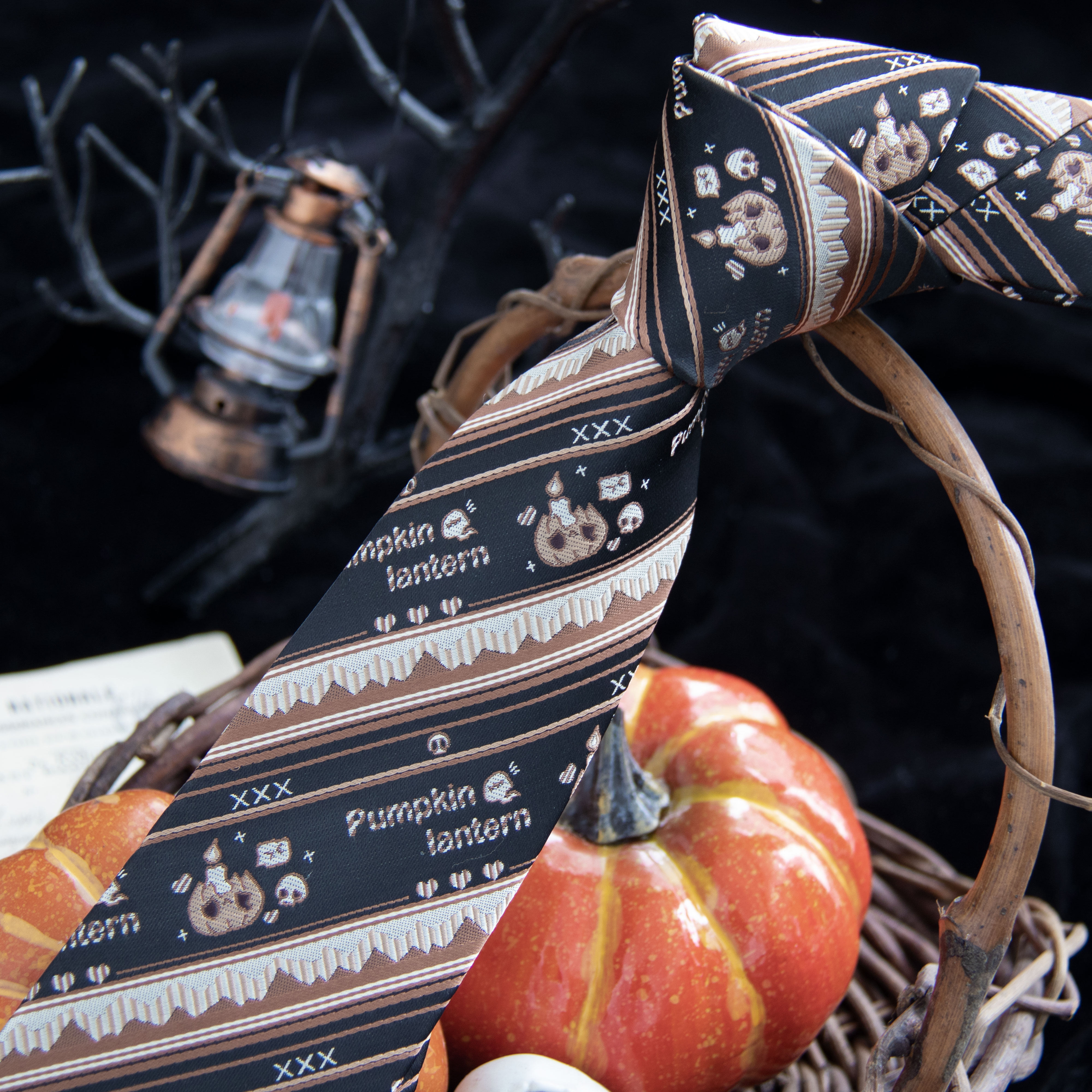 【Pantavira】Pumpkin Lantern JK/DK Halloween Uniform Tie Western Shirt Suit Cute Accessories