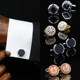 Agate Cufflinks for Men, French Shirt Cuff Studs, High-End Business Suit Cuff Studs, Light Luxury White Stone Cat's Eye Stone Gift Box