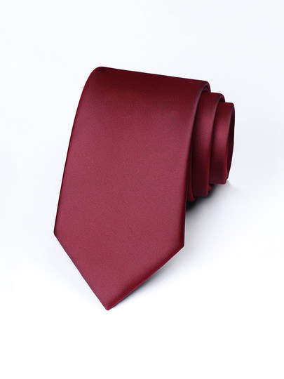 Red Tie for Men, Knot-Free Burgundy Zipper, High-End Wedding Formal Wear, Hand-Tied Suit for Business