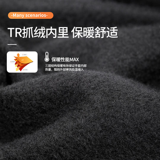 Winter Men's Gloves, Women's Winter Cute Fleece-Lined Thickened Warm Touchscreen Gloves for Skiing, Windproof, Cycling, Motorcycle, down Cotton