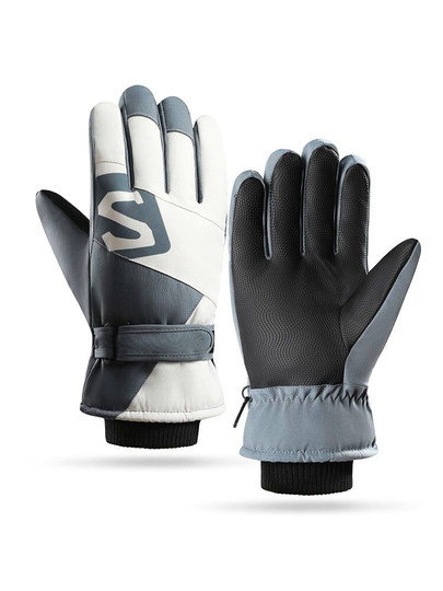 Winter Gloves for Men and Women, Non-Slip, Fleece-Lined, Thickened, for Outdoor Sports, Skiing, Touch Screen, Waterproof, Cute, Windproof, and Cold-Resistant