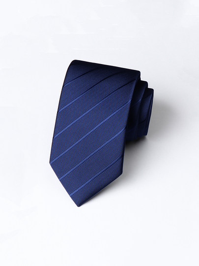 Tie men's formal zipper style lazy knot-free high-end men's business suit hand-tied blue wedding groom male