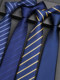 Tie men's formal zipper style lazy knot-free high-end men's business suit hand-tied blue wedding groom male