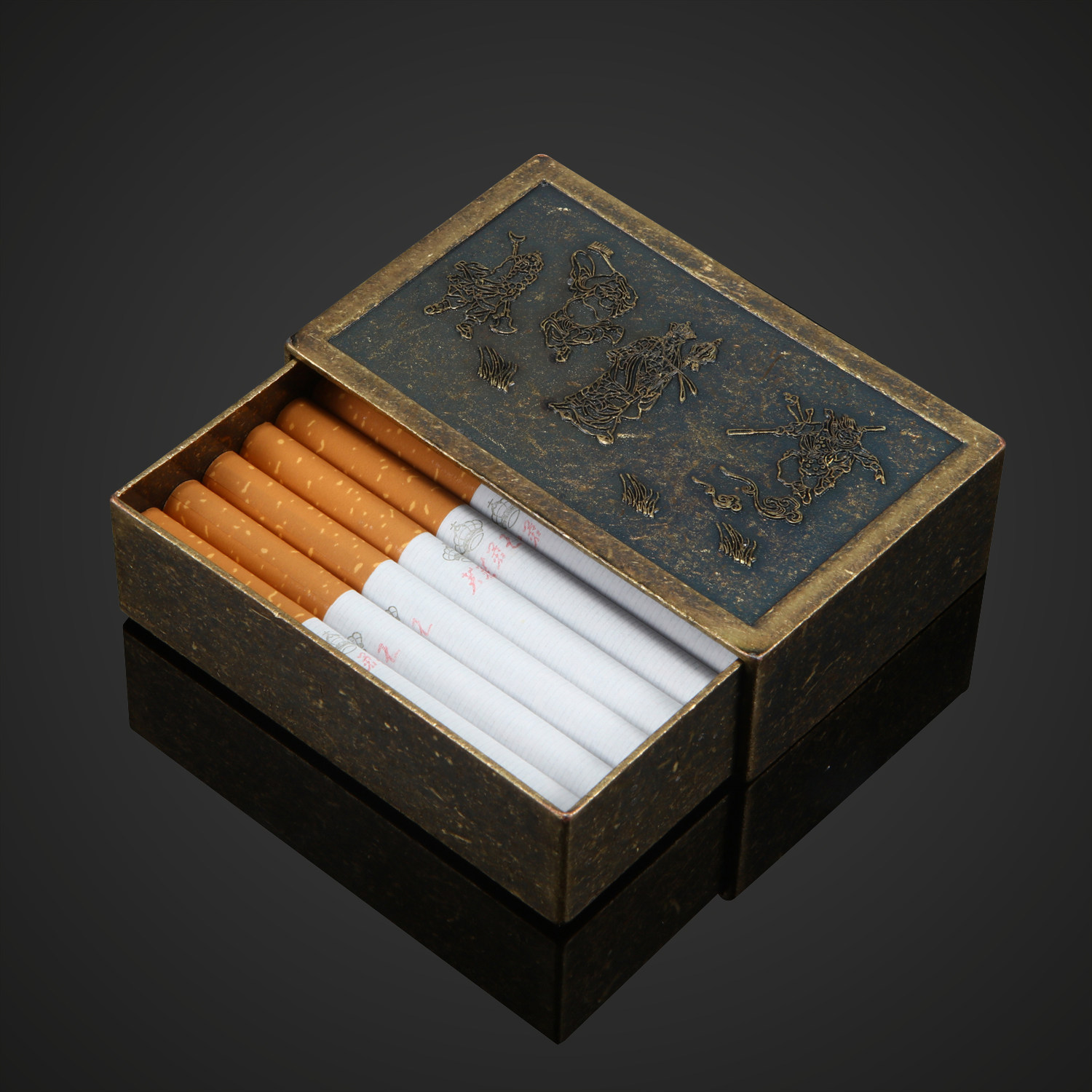Nostalgia Collection Ancient Copper 20 Loaded Metal Cigarette Case Portable Smoking Box Anti-Pressure Incense Smoke Box Containing box