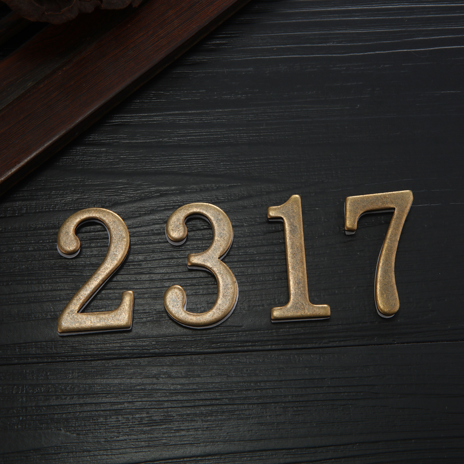 (Factory Direct) Metal Solid Bronze Number Alphabet House Number Plate Sticker Room Number Number Sign House Number Plate