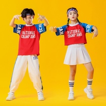 street dance children fashion cheerleader costume model show umbilical jazz hip-hop suit girl jazz dance