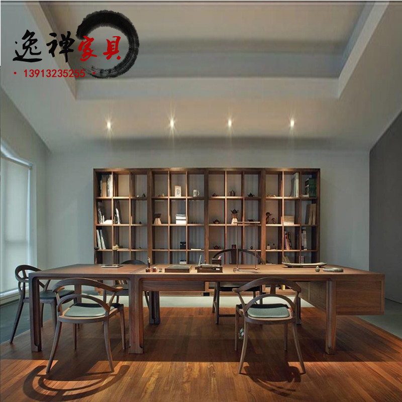 New Chinese style solid wood boss desk simple modern executive desk Zen desk president desk office furniture customization