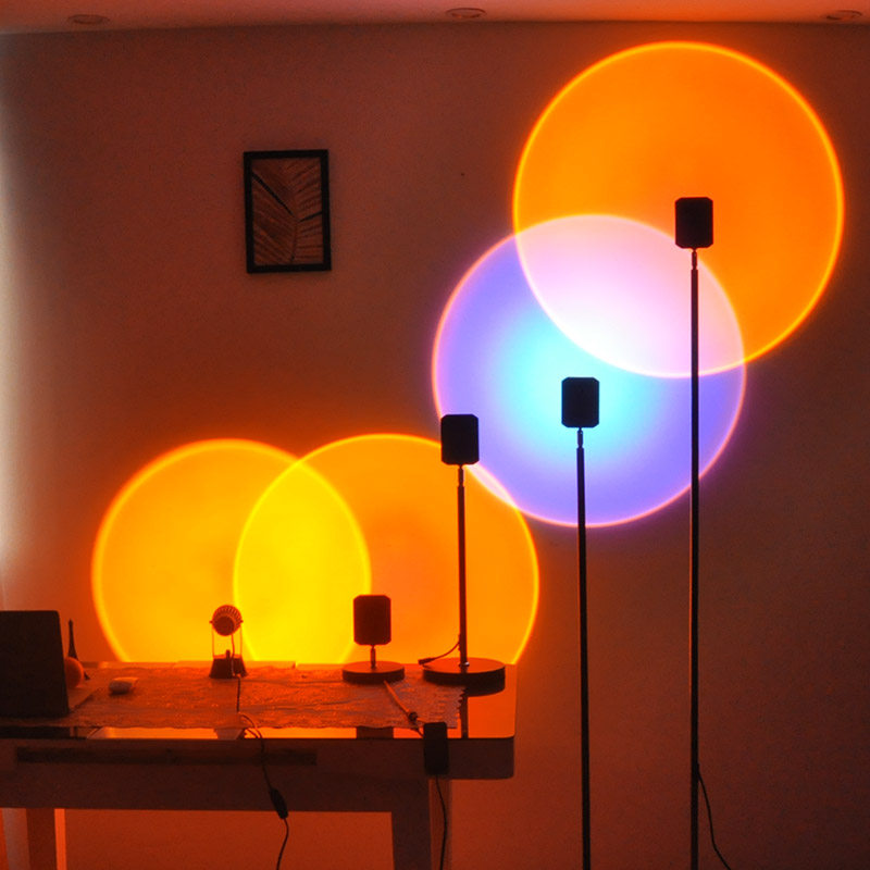 The sun does not set the lamp projection sunset net red sunset buried lamp living room bedroom creative ins girl decoration atmosphere table lamp
