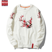 Round neck pullover plus velvet men tide embroidery 2021 autumn and winter new hats big size loose couple clothes