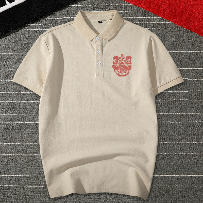 In the 1980s, the country tide retro polo shirt men tied short sleeve T - shirt large size fat man's loose summer menswear cloth