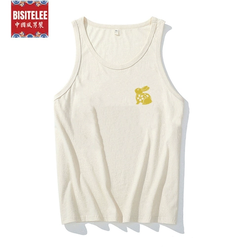 Хлопковая красная раскраска, оберег на день рождения, красный жилет, футболка без рукавов подходит для мужчин и женщин, большой размер, год кролика, оверсайз