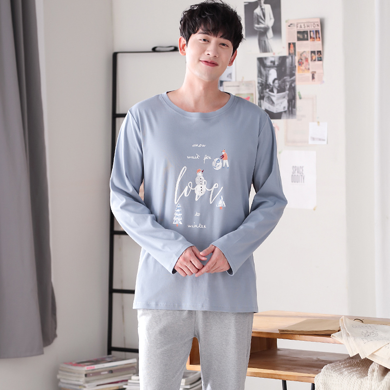 Dora Diary trẻ Mens Pyjama mùa xuân tay dài Thu bông đơn giản Casual Index Quần áo Mens Winter.