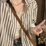 Ретро модная демисезонная рубашка для отдыха, в американском стиле, оверсайз