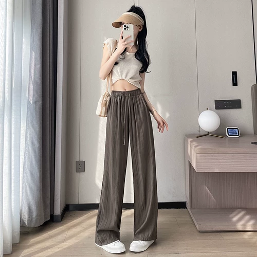 Тонкие шелковые штаны для отдыха, большой размер, по фигуре, защита от солнца