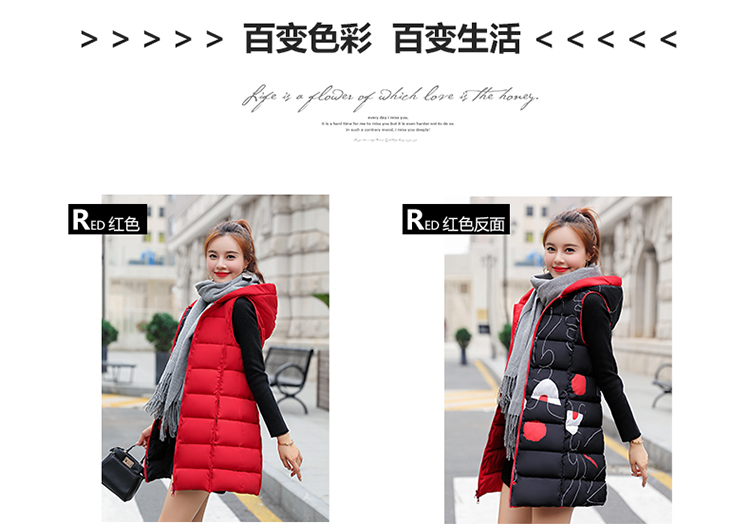 2018 mới mùa thu và mùa đông của phụ nữ áo dài cotton xuống hai mặt mặc áo vest cotton hàn quốc trùm đầu áo dạ nữ