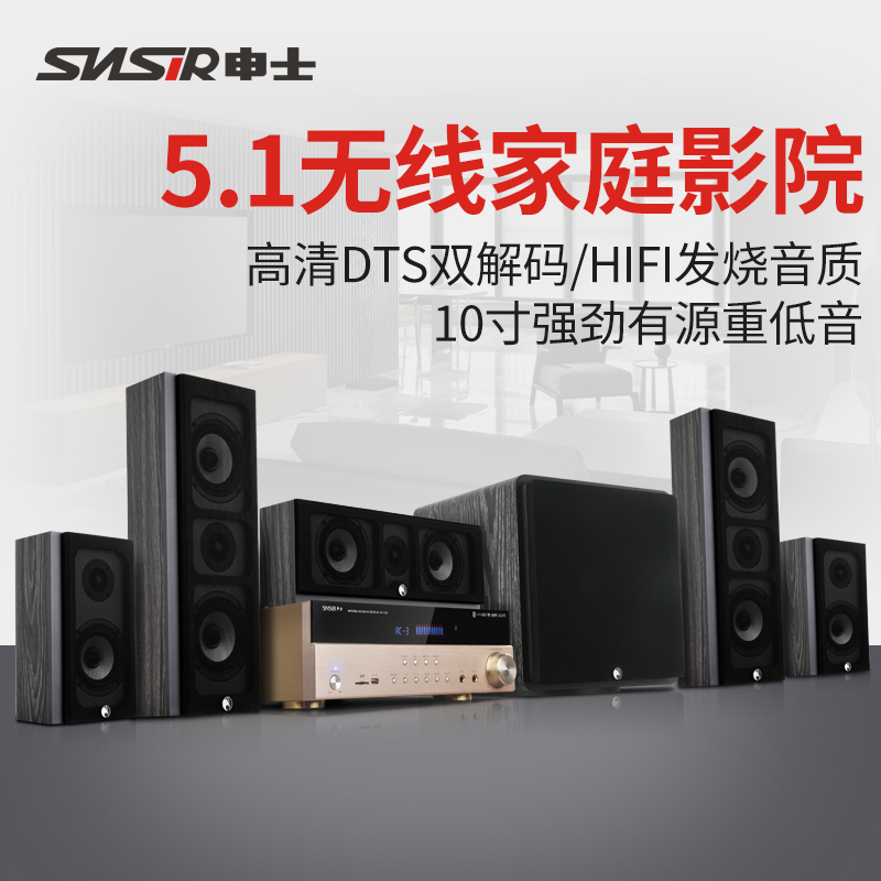 SNSIR Shenshi FT2 wooden home theater 5 1 sound set Home living room TV 3D surround 5 1 speaker KTV singing combination full set