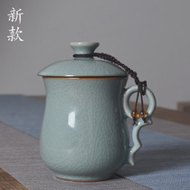  Longquan Celadon Ge Kiln ice crack teacup Men and women personal special cup Ceramic retro cup Foot bath shop custom single cup