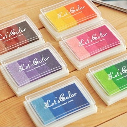 DIY Ink Pad Seal Mate Creative Large Gradient Color Ink Pad Wedding Sign In Colorful Ink Pad 6 Color Selection