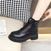 Thick-soled Martin boots womens British style 2022 new leather spring and autumn single boots popular retro net red thin boots