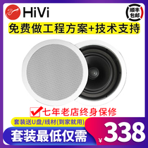 Hivi 惠威 VX5-C VX6-C同轴天花吊吸顶喇叭音箱背景音乐会议音响8